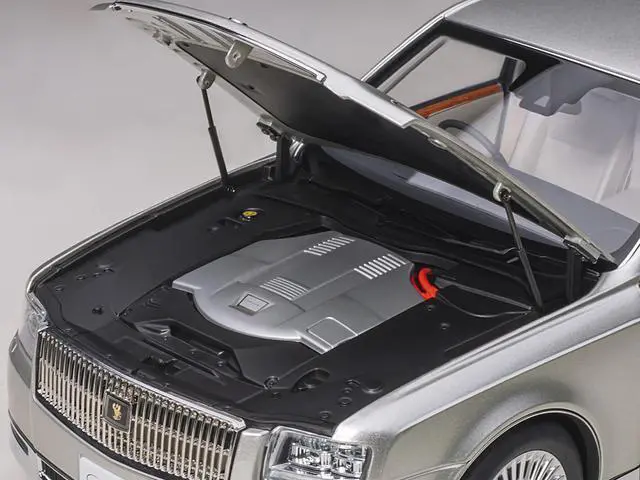Alt view image 9 of 15 - Toyota Century with Curtains RHD (Right Hand Drive) Silver Special Edition 1/18 Model Car by Autoart