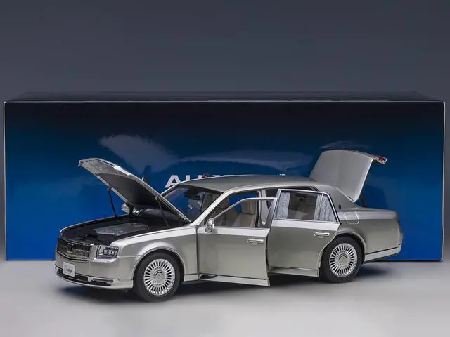 Alt view image 12 of 15 - Toyota Century with Curtains RHD (Right Hand Drive) Silver Special Edition 1/18 Model Car by Autoart