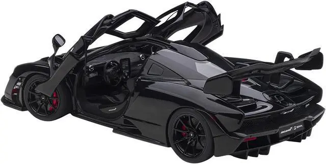 Alt view image 7 of 14 - Mclaren Senna Stealth Cosmos Black with Carbon Accents 1/18 Model Car by Autoart