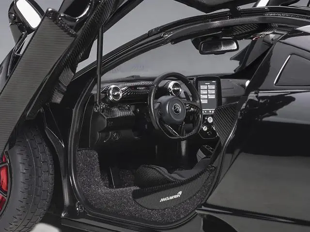 Alt view image 8 of 14 - Mclaren Senna Stealth Cosmos Black with Carbon Accents 1/18 Model Car by Autoart