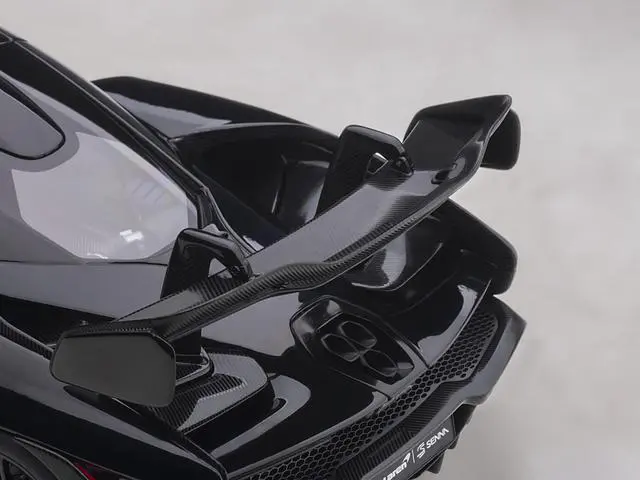 Alt view image 9 of 14 - Mclaren Senna Stealth Cosmos Black with Carbon Accents 1/18 Model Car by Autoart