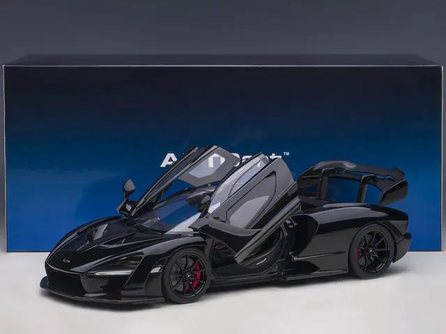 Alt view image 11 of 14 - Mclaren Senna Stealth Cosmos Black with Carbon Accents 1/18 Model Car by Autoart