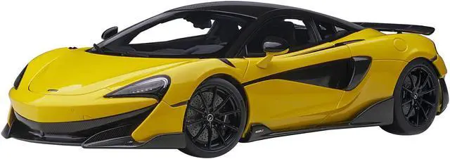 Alt view image 6 of 14 - Mclaren 600LT Sicilian Yellow and Carbon 1/18 Model Car by Autoart
