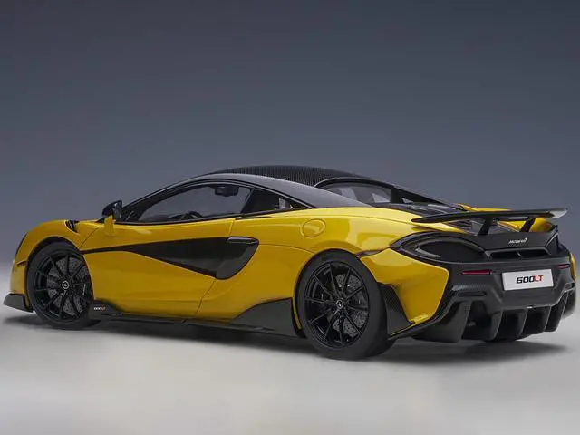 Alt view image 10 of 14 - Mclaren 600LT Sicilian Yellow and Carbon 1/18 Model Car by Autoart