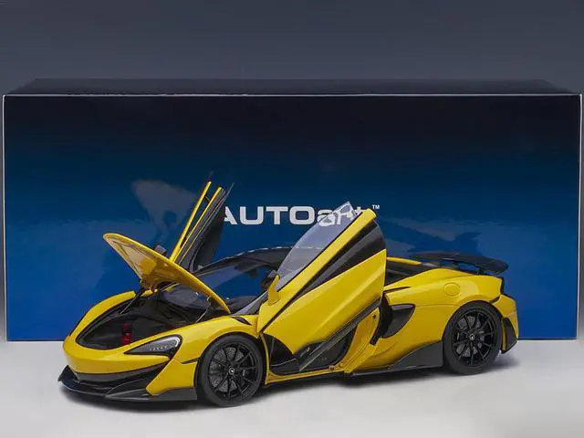 Alt view image 11 of 14 - Mclaren 600LT Sicilian Yellow and Carbon 1/18 Model Car by Autoart