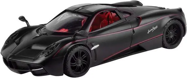 Alt view image 7 of 8 - Motormax 79502 1 by 24 Scale Diecast Pagani Huayra Matt Black Model Car