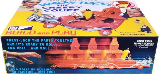 Alt view image 4 of 6 - Skill 2 Snap Model Kit The Creepy Coupe with Big Gruesome and Little Gruesome Figurines "Wacky Races" (1968) TV Series 1/25 Scale Model by MPC