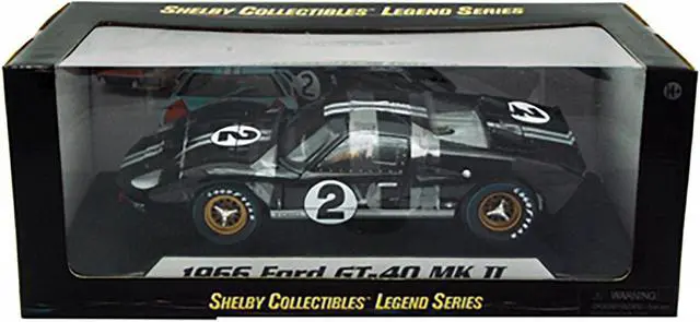 Alt view image 5 of 5 - 1966 Ford GT-40 MK II #2 Black 1/18 Diecast Model Car by Shelby Collectibles
