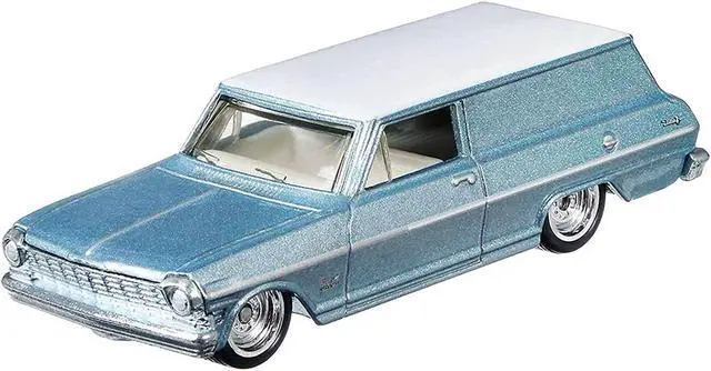 Alt view image 4 of 5 - 1964 Chevrolet Nova Panel Light Blue Metallic with White Top \Fast Wagons\ Series Diecast Model Car by Hot Wheels"""