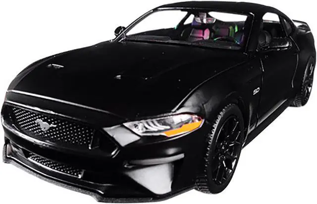 Alt view image 2 of 3 - 2018 Ford Mustang GT 5.0 Matt Black with Black Wheels 1/24 Diecast Model Car by Motormax