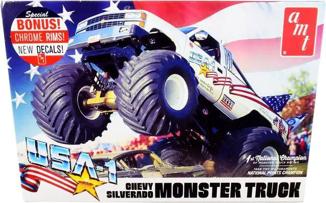 Alt view image 3 of 6 - Skill 2 Model Kit Chevrolet Silverado "USA-1" Monster Truck 1/25 Scale Model by AMT