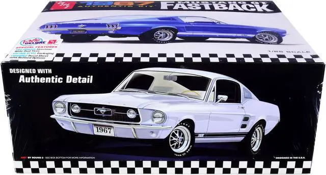 Alt view image 4 of 8 - Skill 2 Model Kit 1967 Ford Mustang GT Fastback 1/25 Scale Model by AMT