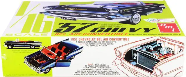 Alt view image 6 of 8 - 1957 Chevy Bel Air Convertible Plastic Model Car
