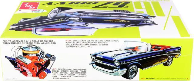 Alt view image 7 of 8 - 1957 Chevy Bel Air Convertible Plastic Model Car
