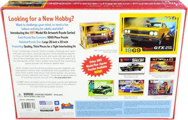 Alt view image 5 of 5 - Jigsaw Puzzle 1969 Plymouth GTX Hardtop Pro Street MODEL BOX PUZZLE (1000 piece) by AMT