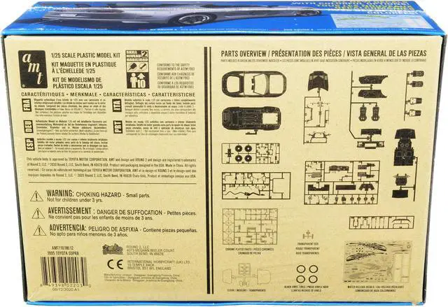 Alt view image 7 of 7 - Skill 2 Model Kit 1995 Toyota Supra Convertible 1/25 Scale Model by AMT