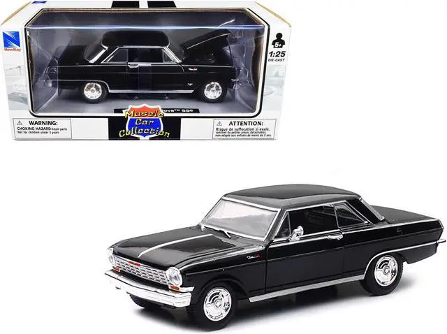 Main image of 1964 Chevrolet Nova SS Black "Muscle Car Collection" 1/25 Diecast Model Car by New Ray