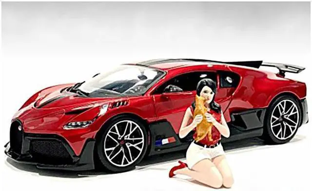 Alt view image 3 of 5 - "Girls Night Out" Gigi with Cat Figurine for 1/18 Scale Models by American Diorama
