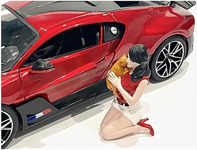 Alt view image 5 of 5 - "Girls Night Out" Gigi with Cat Figurine for 1/18 Scale Models by American Diorama