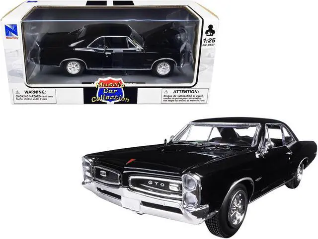 Main image of 1966 Pontiac GTO Black "Muscle Car Collection" 1/25 Diecast Model Car by New Ray