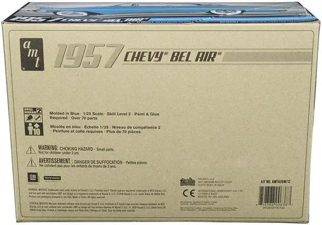 Alt view image 15 of 20 - 1957 Chevy Bel Air 1/25 Scale Plastic Model Kit AMT