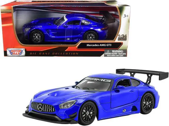 Alt view image 3 of 6 - Mercedes AMG GT3 Bright Blue 1/24 Diecast Model Car by Motormax