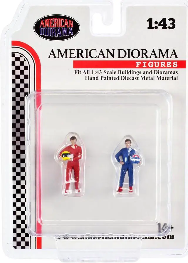 Alt view image 5 of 9 - "Racing Legends" 80's Set of 2 Diecast Figures for 1/43 Scale Models by American Diorama
