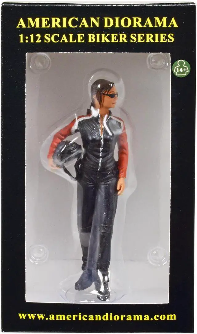 Alt view image 3 of 5 - Biker Jane Figure For 1:12 Models by American Diorama
