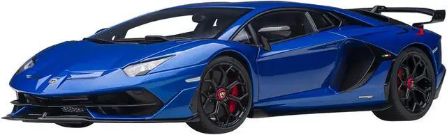 Alt view image 2 of 8 - Lamborghini Aventador SVJ Blue Nethuns Metallic 1/18 Model Car by Autoart