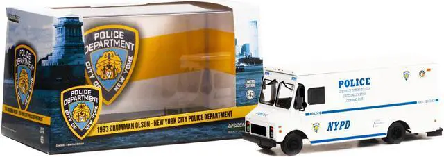 Alt view image 5 of 5 - 1993 Grumman Olson Van White "Life Safety Systems Division" NYPD "New York City Police Department" 1/43 Diecast Model by Greenlight