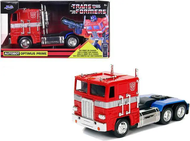 Alt view image 2 of 4 - G1 Autobot Optimus Prime Truck Red with Robot on Chassis from "Transformers" TV Series "Hollywood Rides" Series 1/32 Diecast Model by Jada