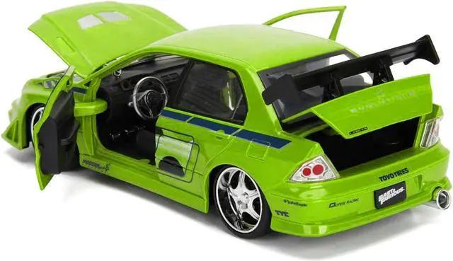 Alt view image 3 of 16 - Brian's Mitsubishi Lancer Evolution VII "The Fast and the Furious" Movie 1/24 Diecast Model Car by Jada