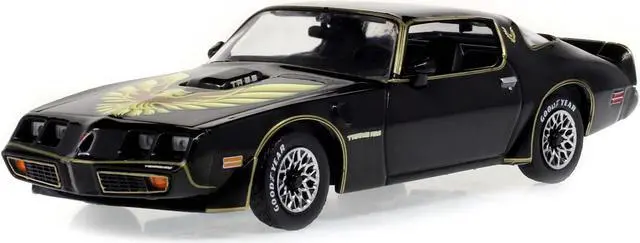 Alt view image 5 of 7 - 1979 Pontiac Firebird T/A Trans Am Black with Hood Phoenix "Rocky II (1979) Movie" 1/43 Diecast Model Car by Greenlight