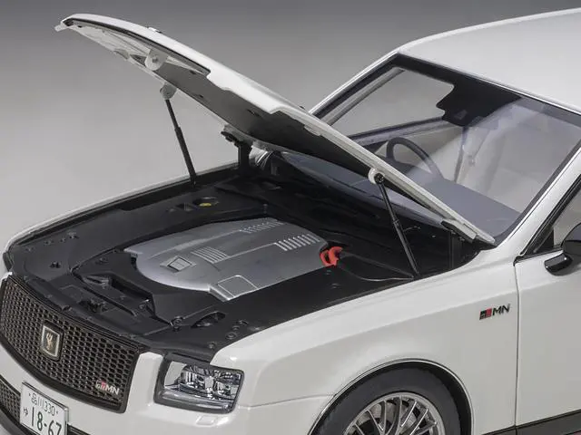 Alt view image 9 of 15 - Toyota Century GRMN RHD (Right Hand Drive) Pearl White 1/18 Model Car by Autoart