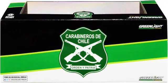 Alt view image 7 of 7 - 2006 Dodge Charger Police Car White and Green \Carabineros de Chile" 1/43 Diecast Model Car by Greenlight"