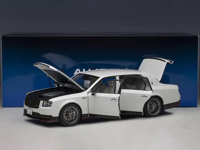 Alt view image 12 of 15 - Toyota Century GRMN RHD (Right Hand Drive) Pearl White 1/18 Model Car by Autoart