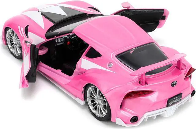 Alt view image 10 of 16 - Toyota FT-1 Concept Pink Metallic and Pink Ranger Diecast Figurine "Power Rangers" "Hollywood Rides" Series 1/24 Diecast Model Car by Jada