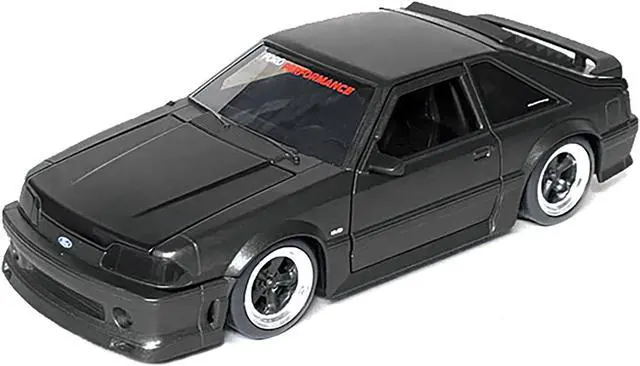 Alt view image 6 of 9 - 1989 Ford Mustang GT 5.0 Matt Black Metallic with Matt Black Hood "Bigtime Muscle" Series 1/24 Series Diecast Model Car by Jada