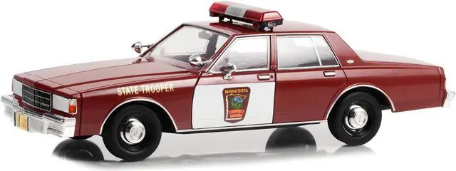 Alt view image 3 of 6 - 1987 Chevrolet Caprice Burgundy with Burgundy Interior "Minnesota State Trooper" "Fargo" (1996) Movie "Artisan Collection" 1/18 Diecast Model Car by Greenlight