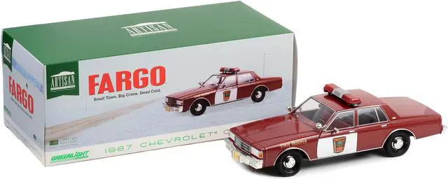 Alt view image 4 of 6 - 1987 Chevrolet Caprice Burgundy with Burgundy Interior "Minnesota State Trooper" "Fargo" (1996) Movie "Artisan Collection" 1/18 Diecast Model Car by Greenlight