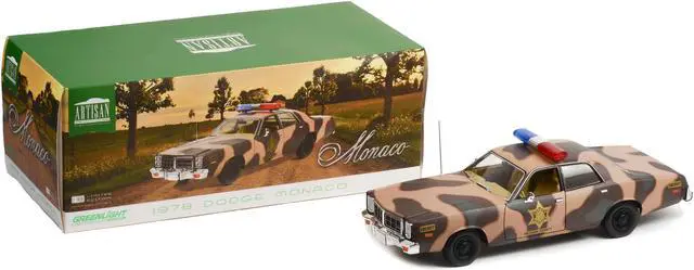 Alt view image 6 of 7 - 1978 Dodge Monaco Brown Camouflage "Hazzard County Sheriff" 1/18 Diecast Model Car by Greenlight