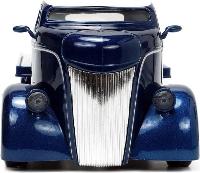 Alt view image 7 of 8 - 1947 Ford COE Flatbed Truck Dark Blue Metallic with White Top "The Famous Motor Cars" with Extra Wheels "Just Trucks" Series 1/24 Diecast Model by Jada