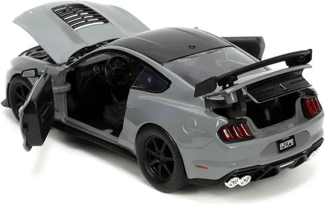 Alt view image 5 of 8 - 2020 Ford Mustang Shelby GT500 Gray with Black Top "Bigtime Muscle" Series 1/24 Diecast Model Car by Jada