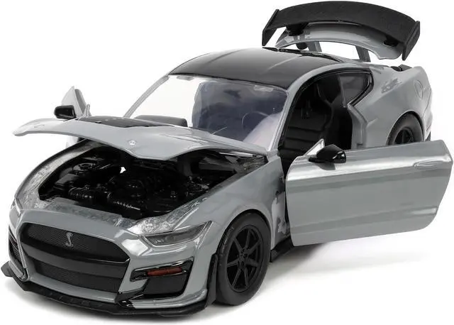 Alt view image 4 of 8 - 2020 Ford Mustang Shelby GT500 Gray with Black Top "Bigtime Muscle" Series 1/24 Diecast Model Car by Jada