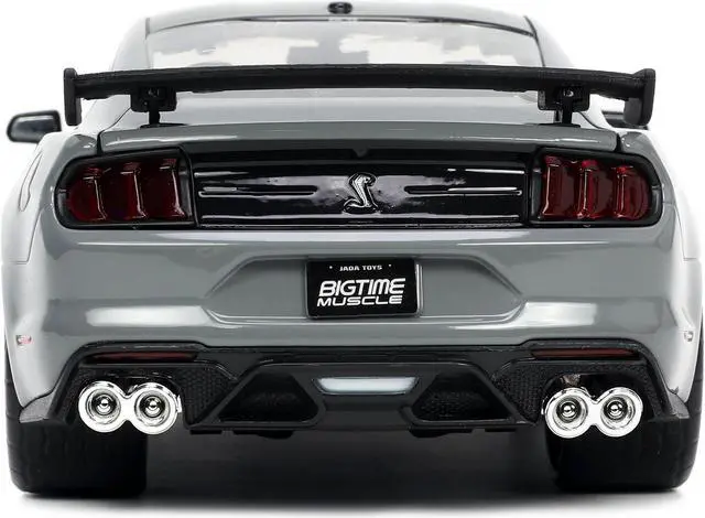 Alt view image 8 of 8 - 2020 Ford Mustang Shelby GT500 Gray with Black Top "Bigtime Muscle" Series 1/24 Diecast Model Car by Jada