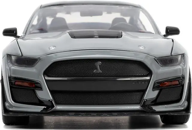 Alt view image 7 of 8 - 2020 Ford Mustang Shelby GT500 Gray with Black Top "Bigtime Muscle" Series 1/24 Diecast Model Car by Jada