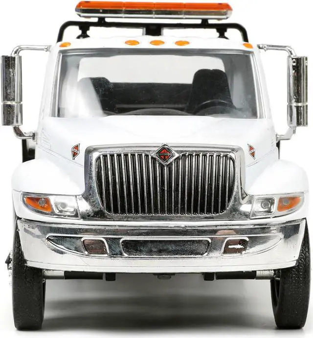Alt view image 7 of 8 - International DuraStar 4400 Flatbed Tow Truck White 1/24 Diecast Model by Jada