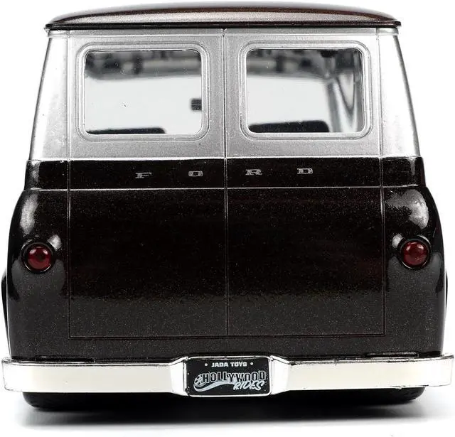 Alt view image 7 of 8 - 1965 Ford Econoline Bus Brown Metallic and Silver with Red M&M's Diecast Figurine "Hollywood Rides" Series 1/24 Diecast Model Car by Jada