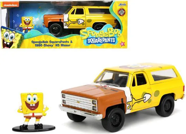 Alt view image 3 of 8 - 1980 Chevrolet K5 Blazer with SpongeBob SquarePants Diecast Figurine "Hollywood Rides" Series 1/32 Diecast Model Car by Jada