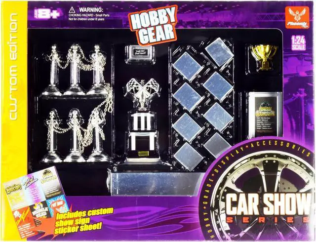 Alt view image 3 of 5 - "Car Show Trophy Winner" Accessories Set for 1/24 Model Cars by Phoenix Toys